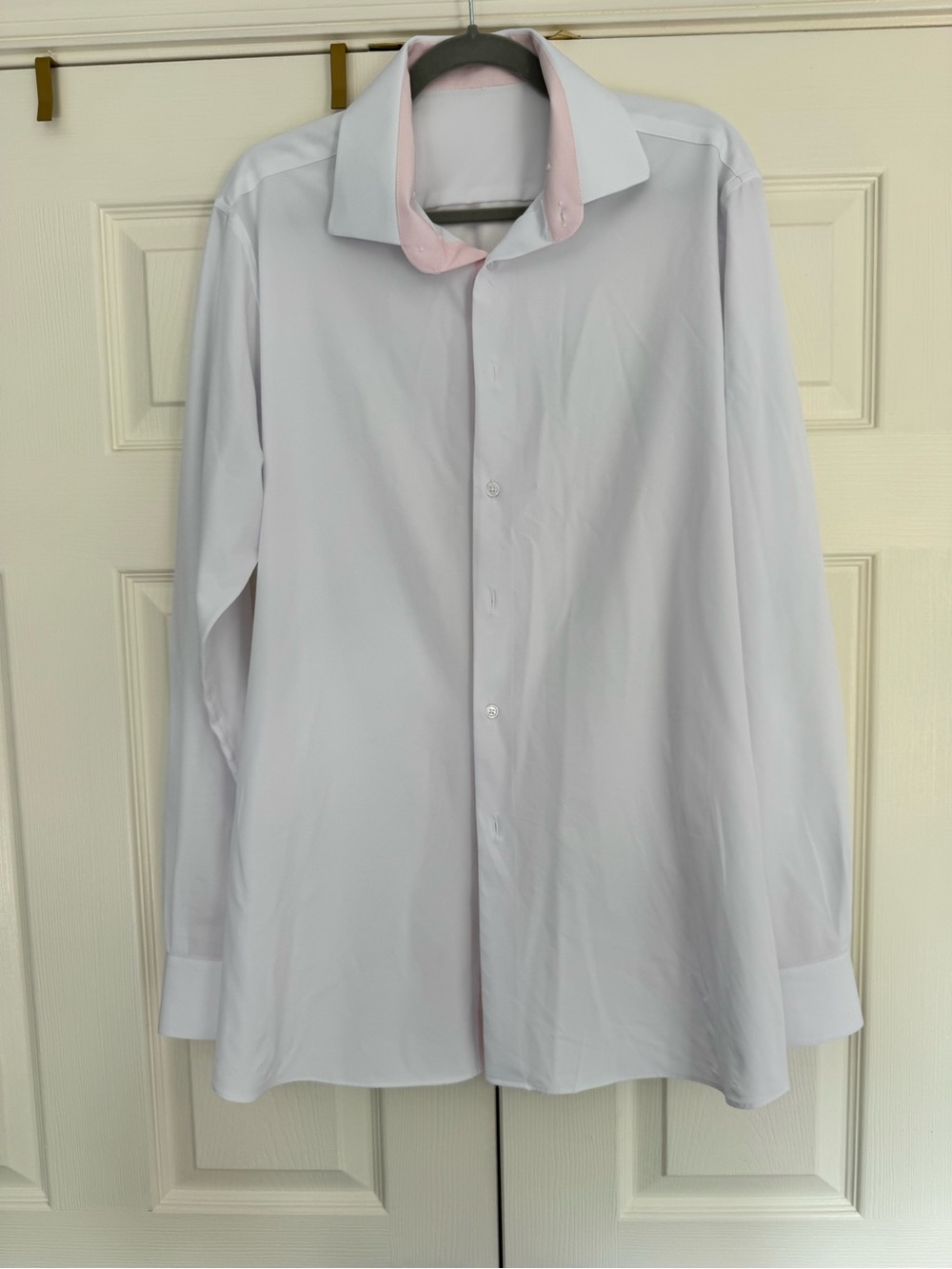 State & Liberty “the Porter” men’s white dress shirt with pink accents